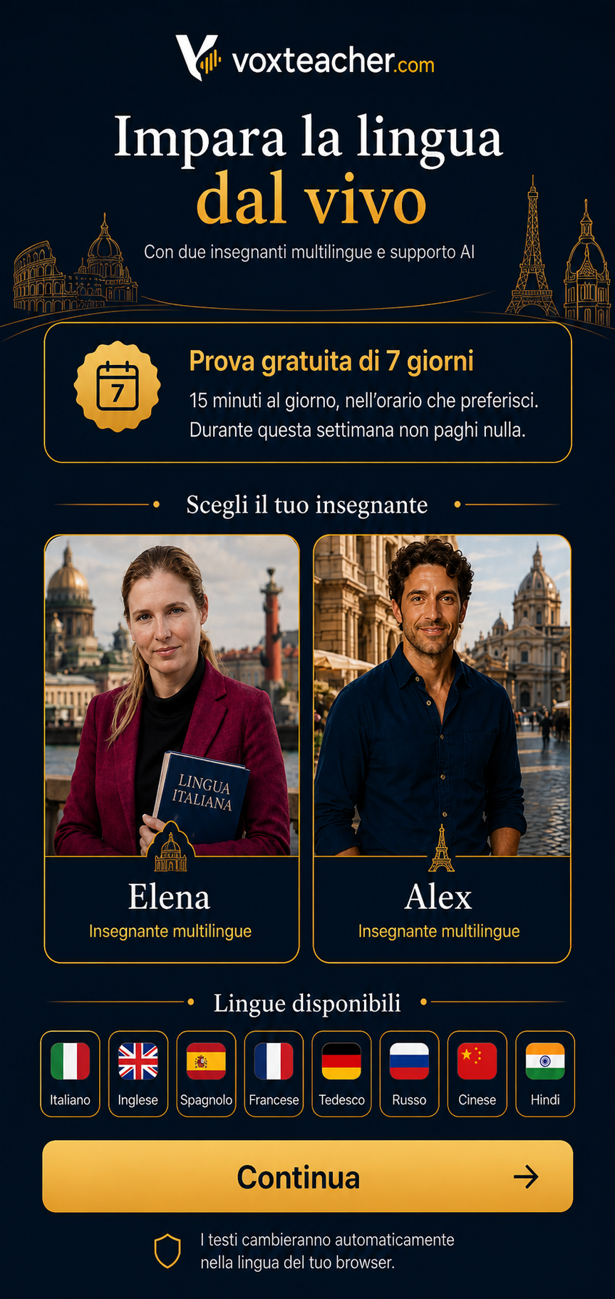 Supporto e scelta maestro VoxTeacher approvata